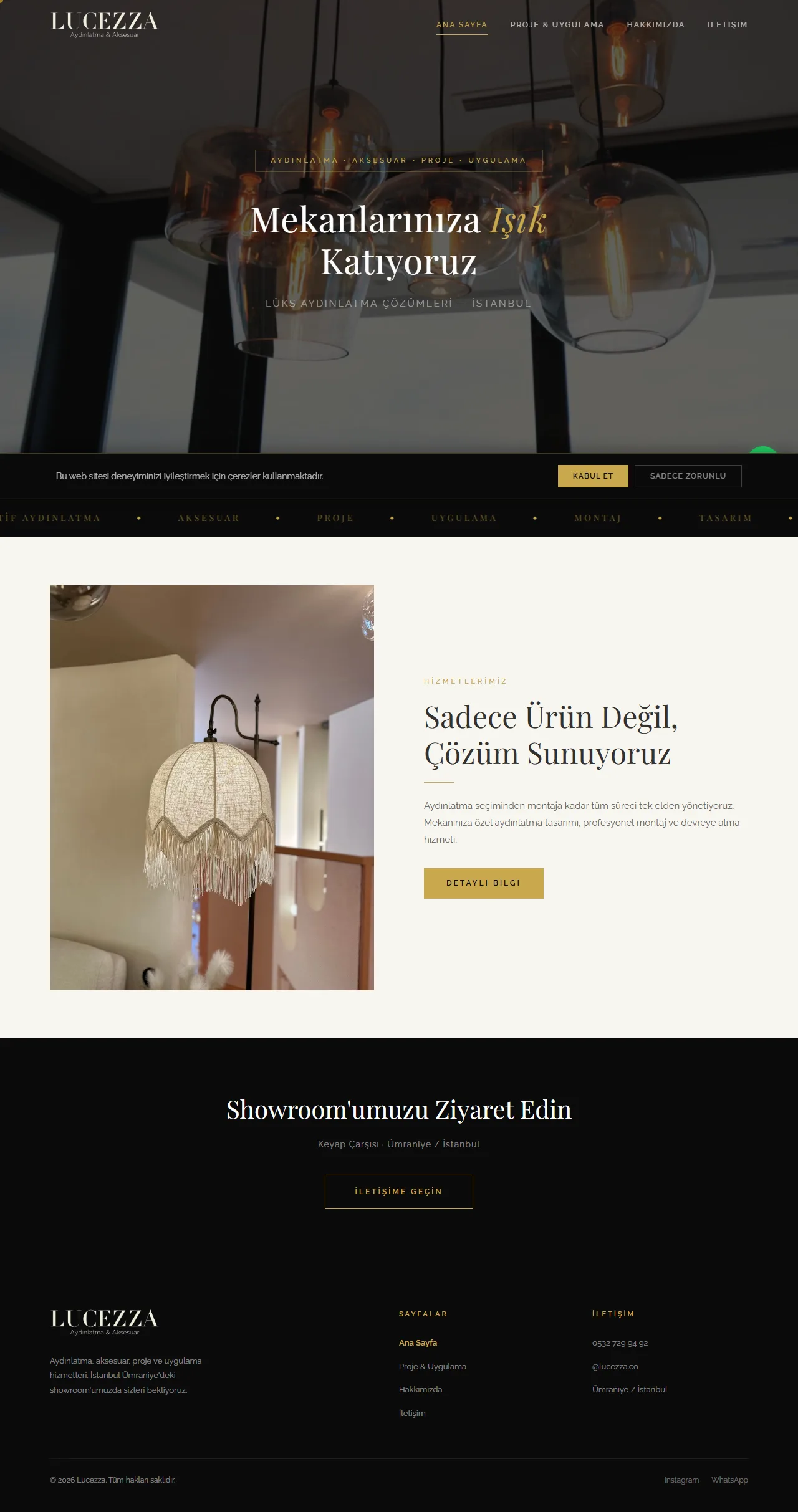 Lucezza — masaüstü site görünümü
