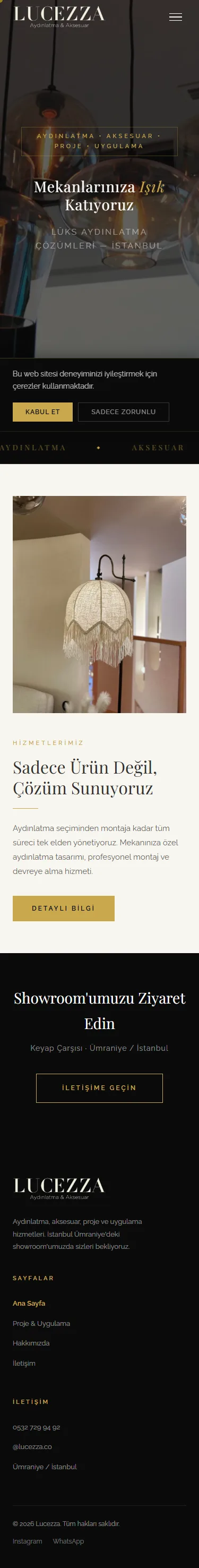 Lucezza — mobil site görünümü