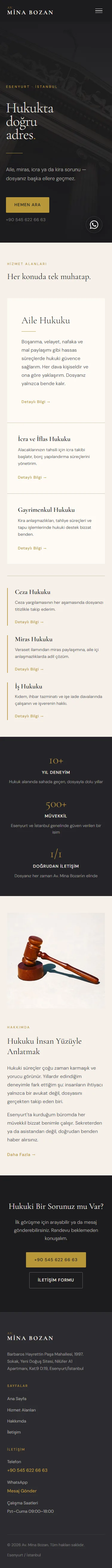 Av. Mina Bozan — mobil site görünümü